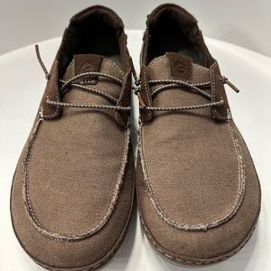 Clarks Higley Tie Mens Brown Combi Round Toe Slip On Casual Shoes Size 12 M